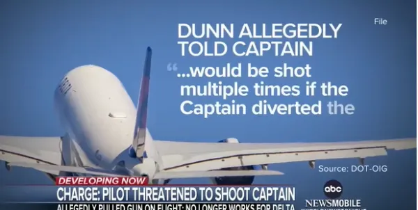 delta pilot jonathan j dunn pulls gun on captain